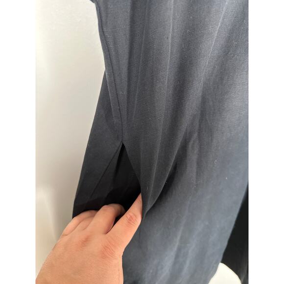 Ann Taylor Collared Popover Shift Dress Womens Size M Black Lightweight - Picture 10 of 10